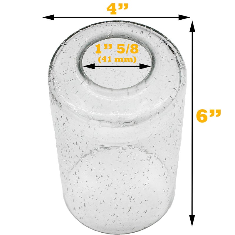 LEDUPDATES Bubble Seeded Glass Shade, LEDupdates 3 Packs Clear Cylinder for Light Fixture Glass replacement 1" 5/8 fitter - Image 3